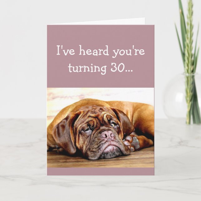 Carte 30e anniversaire Pas de jour sans chien endormi (Devant)
