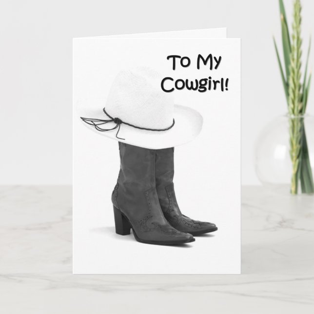 Carte "30e" ANNIVERSAIRE SOUHAITE À MA COWGIRL ! (Devant)