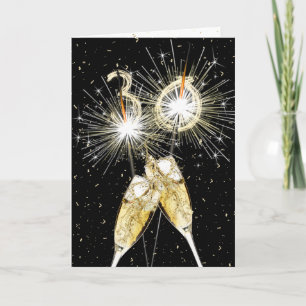 Carte 30e anniversaire Sparklers and Champagne Toast