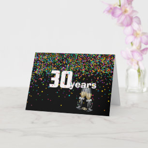 Carte 30e anniversaire toast en confetti