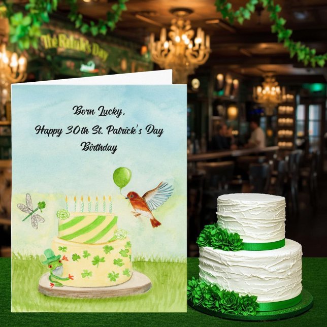 Carte 30e Joyeux anniversaire St Patricks Day (Créateur téléchargé)