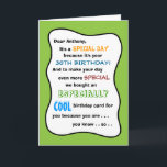 Carte 30e ou N'IMPORTE QUEL ÂGE Funny Birthday Greeting<br><div class="desc">Cette carte peut être changée en N'IMPORTE QUEL ÂGE. Juste une carte d'anniversaire spéciale que vous pouvez utiliser pour le spécial pour vous personne d'anniversaire dans votre vie. Pour voir d'autres cartes d'anniversaire personnalisables,  cliquez sur le lien du magasin Zigglets ci-dessous.</div>