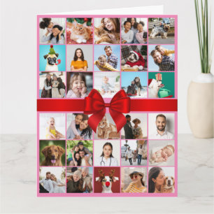 Carte 30e ou n'importe quel âge Photo Collage Big Birthd