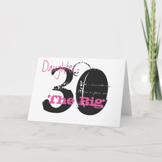 Carte 30ème anniversaire de la mort, black, pink text on (Devant)