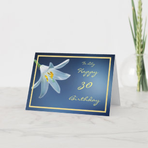 Carte 30ème Anniversaire Madonna Lily Flower Name Golden