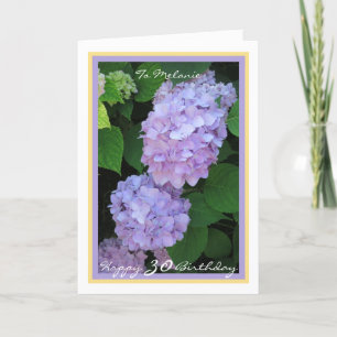 Carte 30ème Anniversaire Melanie Hydrangeas Cadre doré m
