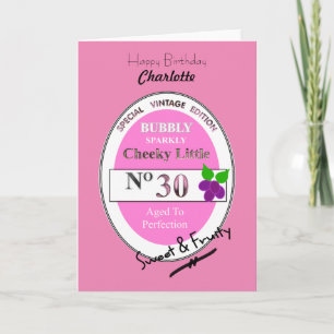 Carte 30ème Jalon Anniversaire Vin drôle Personnalisé