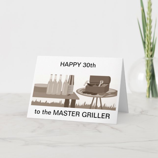 Carte 30ème POUR LE "MASTER GRILLER" (Devant)