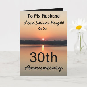Carte 30th Love Shines Bright Husband Anniversary