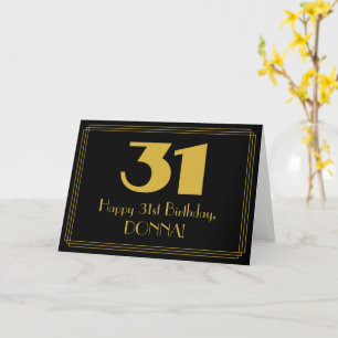 Carte 31e anniversaire : Art Déco Inspiré Look "31" & No