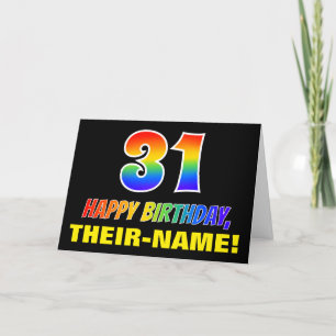 Carte 31e anniversaire : Bold, amusant, simple, arc-en-c
