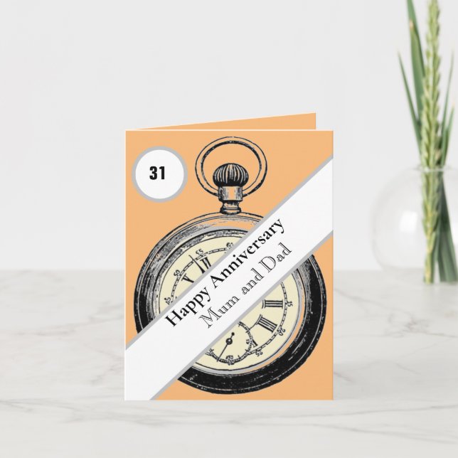 Carte 31e anniversaire du Mariage modifiable (Devant)