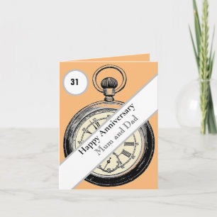 Carte 31e anniversaire du Mariage modifiable 