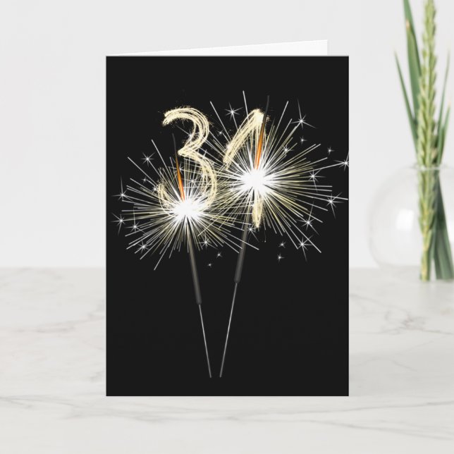 Carte 31e anniversaire Sparklers en noir (Devant)
