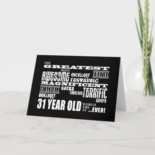 Carte 31ème Ans de fête d'anniversaire plus grands (Devant)
