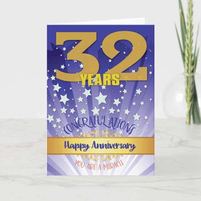 Carte 32 Anniversaire de la reprise Numéros Gras (Devant)