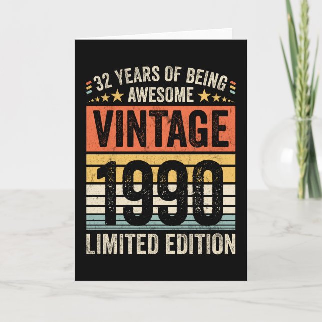 Carte 32 Ans d'être Génial Vintage 1990 (Devant)