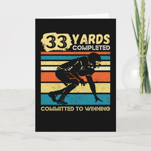 Carte 33 Yards Achevé Football Anniversaire (Devant)