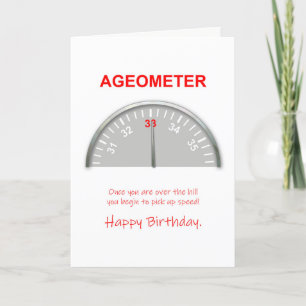 Carte 33e anniversaire, Ageometer Reading