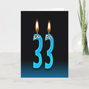 Carte 33e anniversaire bougies