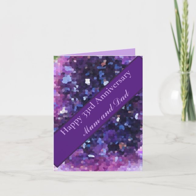 Carte 33e anniversaire du Mariage modifiable (Devant)