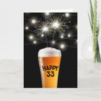 33e anniversaire Sparkler en verre de bière