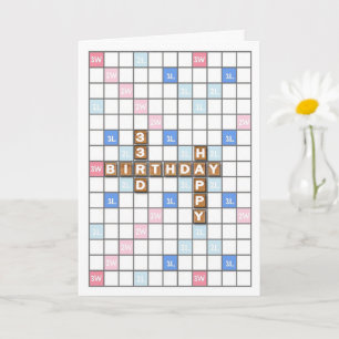 Carte 33e anniversaire, Word Game Board