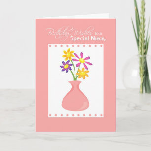 Carte 3414 Fleurs d'anniversaire de la nièce, religieuse