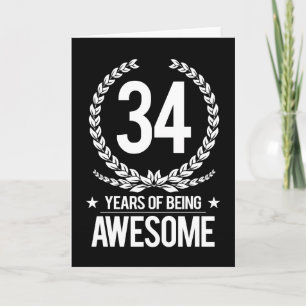 Carte 34th Birthday (34 Years Of Being Awesome)