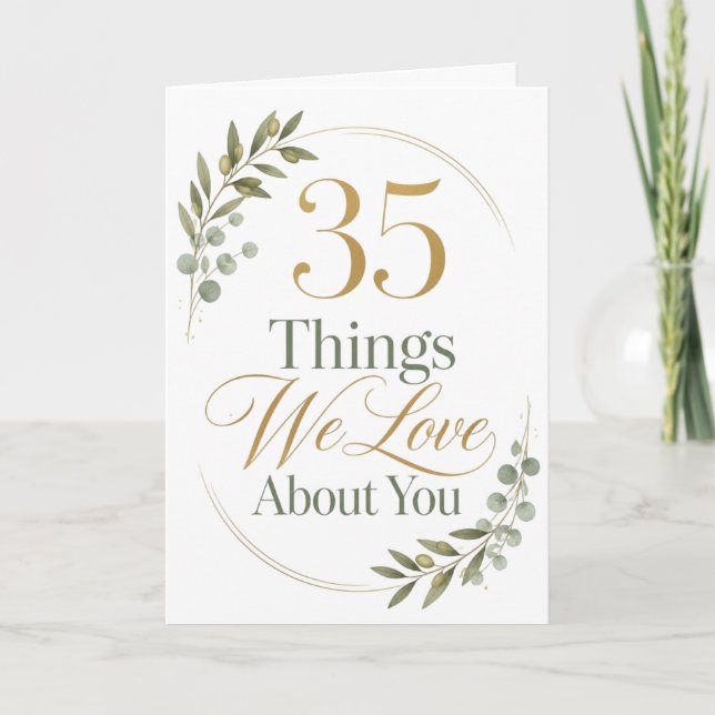 Carte 35 choses que j'aime chez ma femme (Devant)