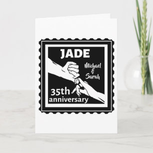 Carte 35e anniversaire de mariage en se tenant la main