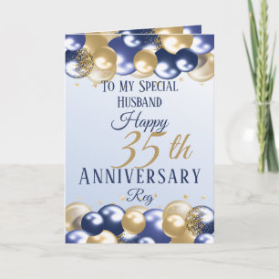 Carte 35e anniversaire de Mariage Mari Marine Gold