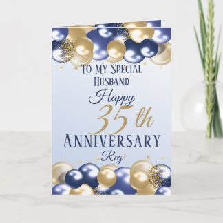 Carte 35e anniversaire de Mariage Mari Marine Gold