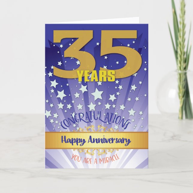 Carte 35e anniversaire de rétablissement chiffre gras (Devant)