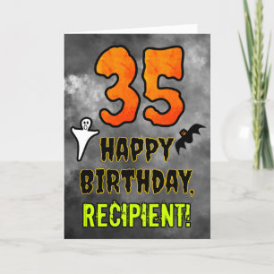 Carte 35e anniversaire : Eerie Halloween Thème + Nom per