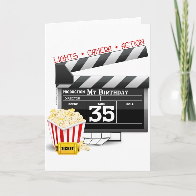 Carte 35e anniversaire Hollywood Movie Party (Devant)