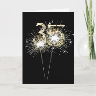 Carte 35e anniversaire Sparklers en noir