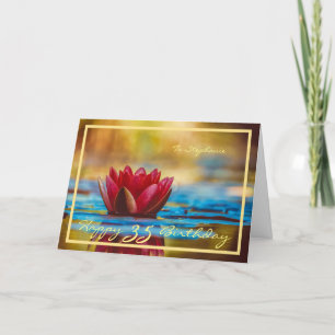 Carte 35e anniversaire Stephanie Red Water Lily Modern C