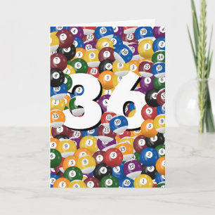 Carte 36e anniversaire Billiard Balls