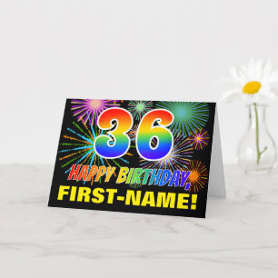Carte 36e anniversaire : Bold, Fun, Fireworks, Rainbow 3