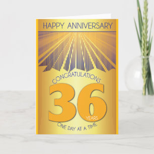 Carte 36e anniversaire de sobriété 12 Étapes Rayon Dor
