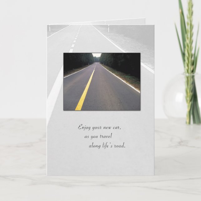 Carte 3718 Félicitations pour nouvelle voiture, route (Devant)