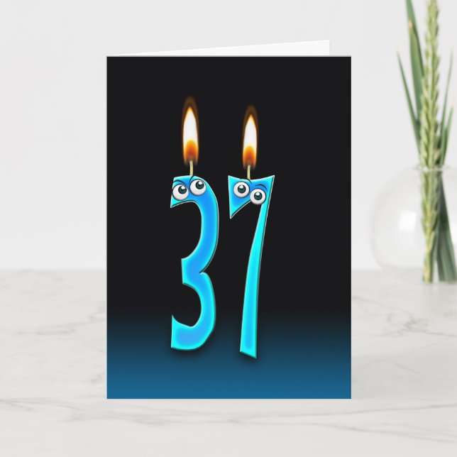 Carte 37e anniversaire bougies (Devant)