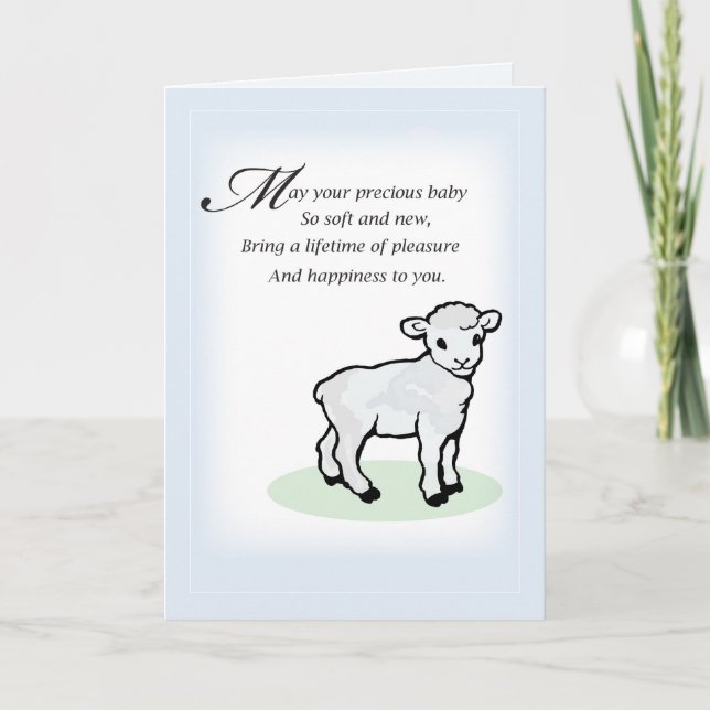 Carte 3833 Félicitations Baby Boy Lamb (Devant)