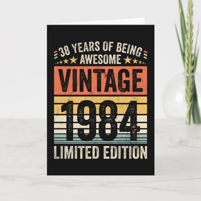 Carte 38 Years Of Being Awesome Vintage 1984 (Devant)