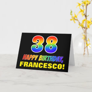 Carte 38e anniversaire : Bold, amusant, simple, arc-en-c