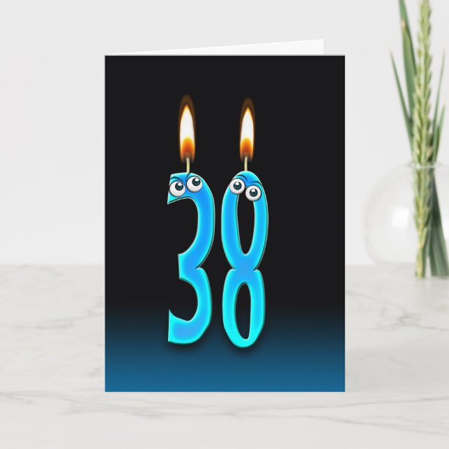 Carte 38e anniversaire bougies (Devant)