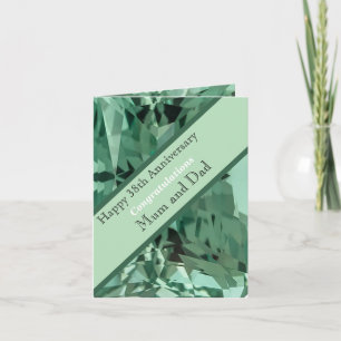 Carte 38e anniversaire du Mariage Green Beryl