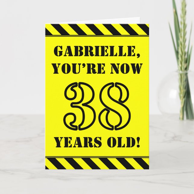 Carte 38e anniversaire : Jeu de style graphique, Nom per (Devant)