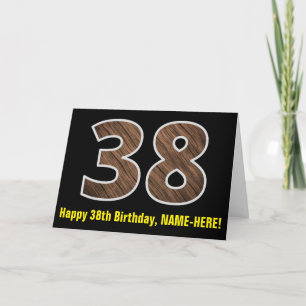 Carte 38e anniversaire : Nom + Faux Motif de céréales en
